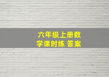 六年级上册数学课时练 答案